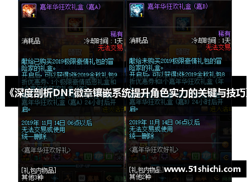 《深度剖析DNF徽章镶嵌系统提升角色实力的关键与技巧》